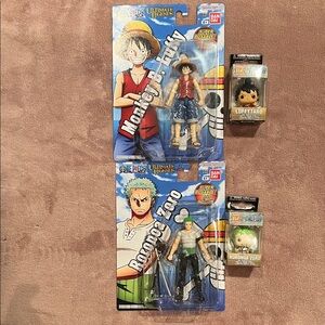 One Piece Monkey D. Luffy and Roronoa Zoro Action Figures & Pop! Keychains